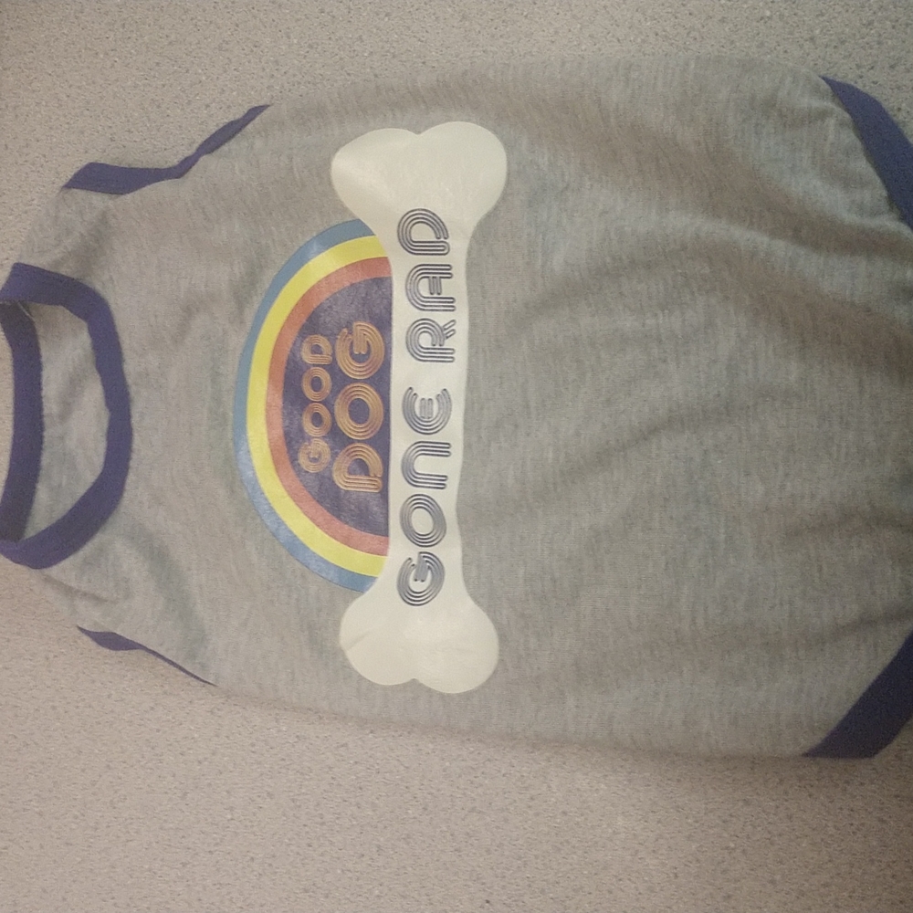 ASPCA Brand-New Without Tag-Grey Dog Tank Shirt With Good Dog Gone Rad On Front